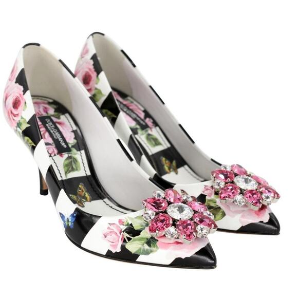 Dolce & Gabbana Crystal Embellished sz 35 Floral Pumps DG-S0408P-0005 - Picture 5 of 11